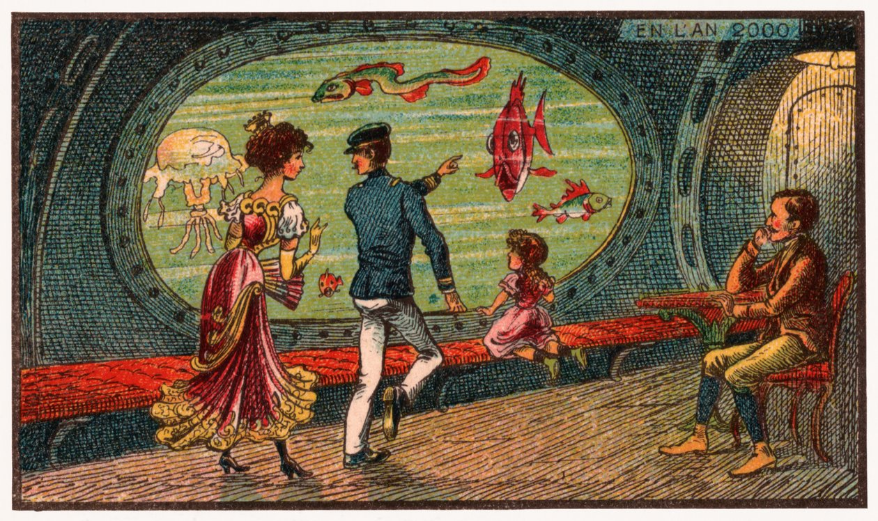 Em um submarino gigante, c.1910 de . .