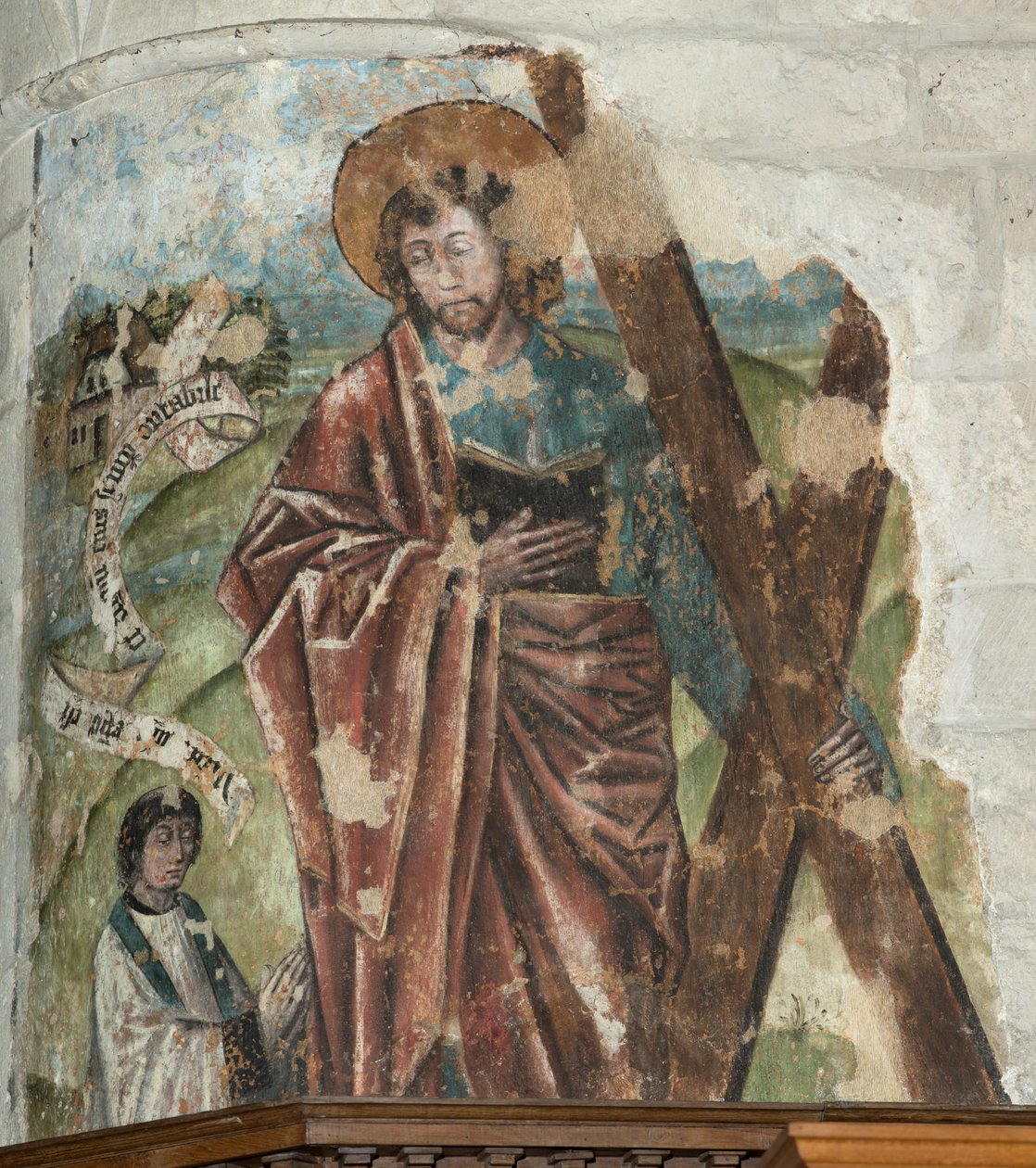Igreja Matriz (Igreja Paroquial de Nossa Senhora). Interior. O coro. Pintura de parede. de . .