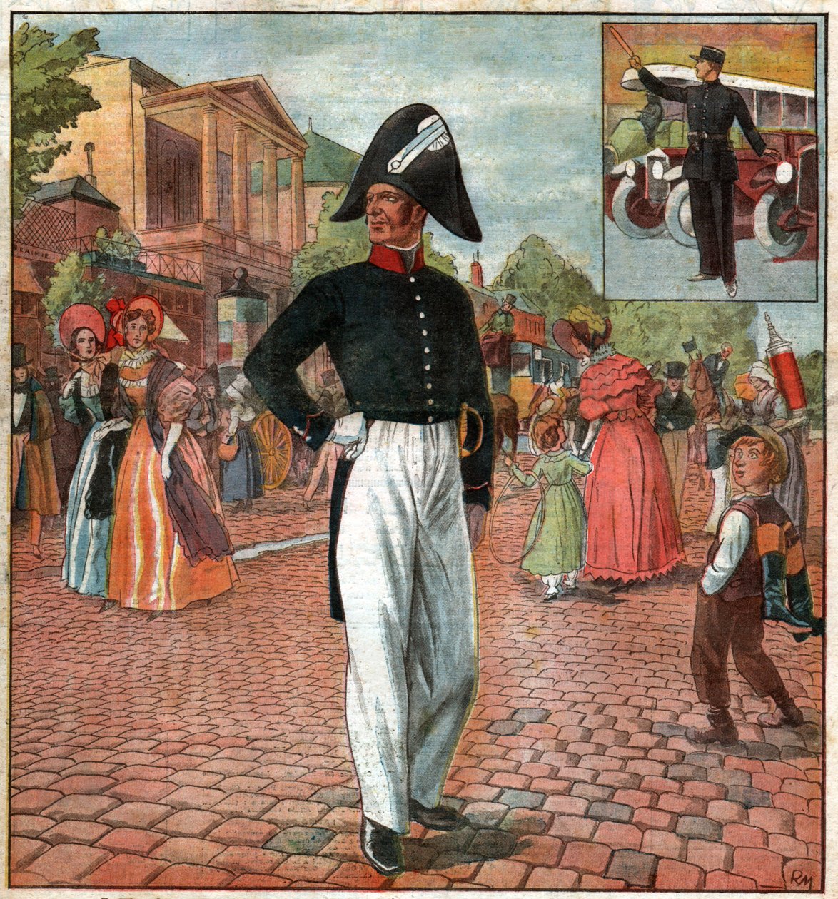Policier a Paris. Policial em Paris. de Ferdinand Georg Waldmuller