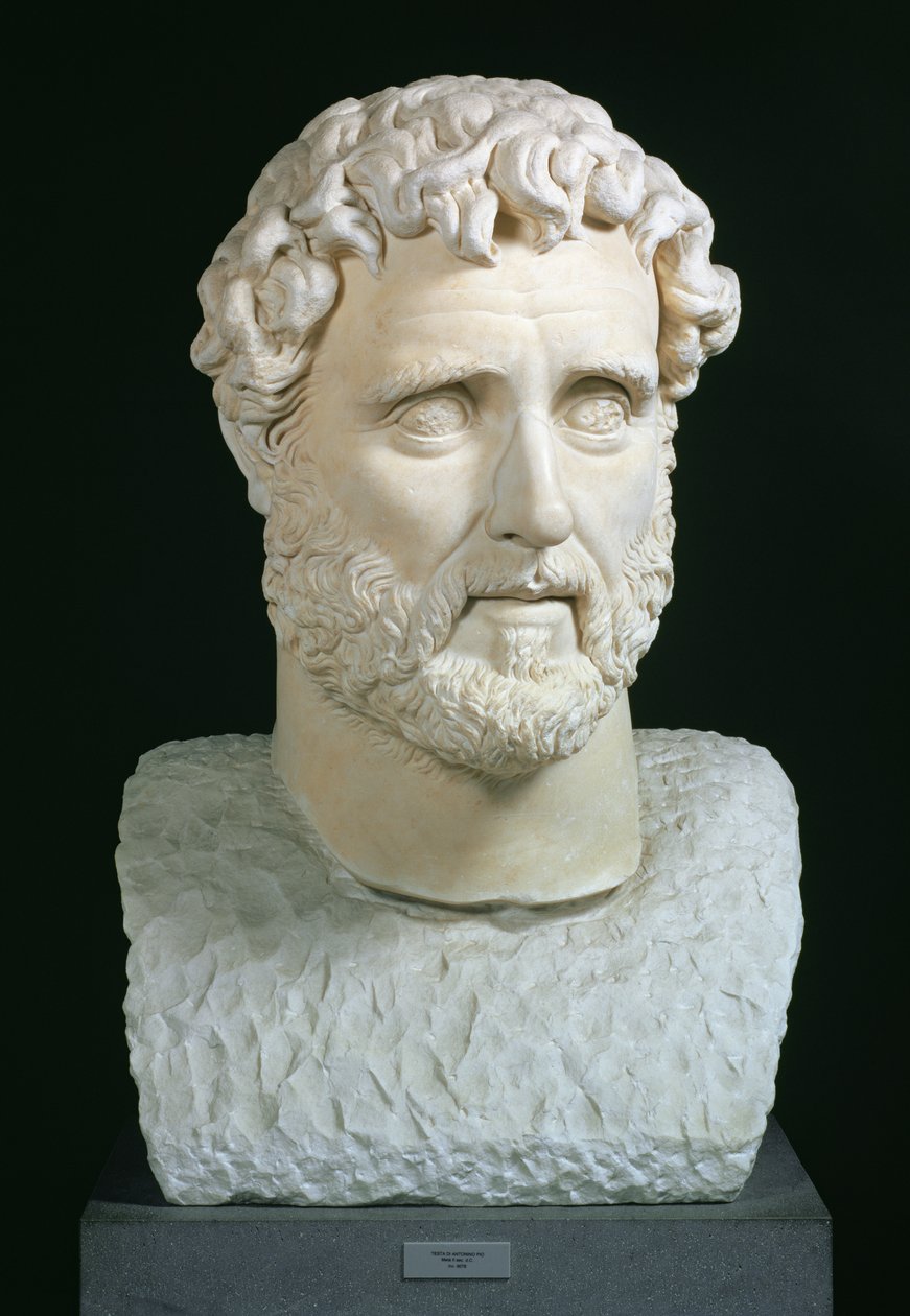 Busto do imperador Antonino Pio (86-161) das Termas de Caracalla, Roma, c.140 (mármore) de Hippolyte Lalaise Devéria