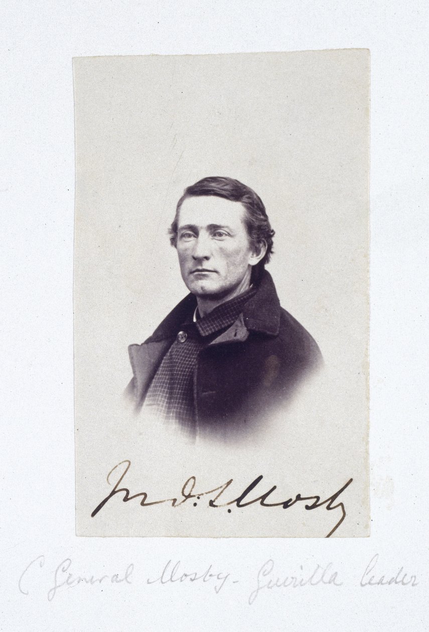 Retrato do General Mosby, líder da guerrilha confederada, c 1863 de Frederick (attr. to) Barnard