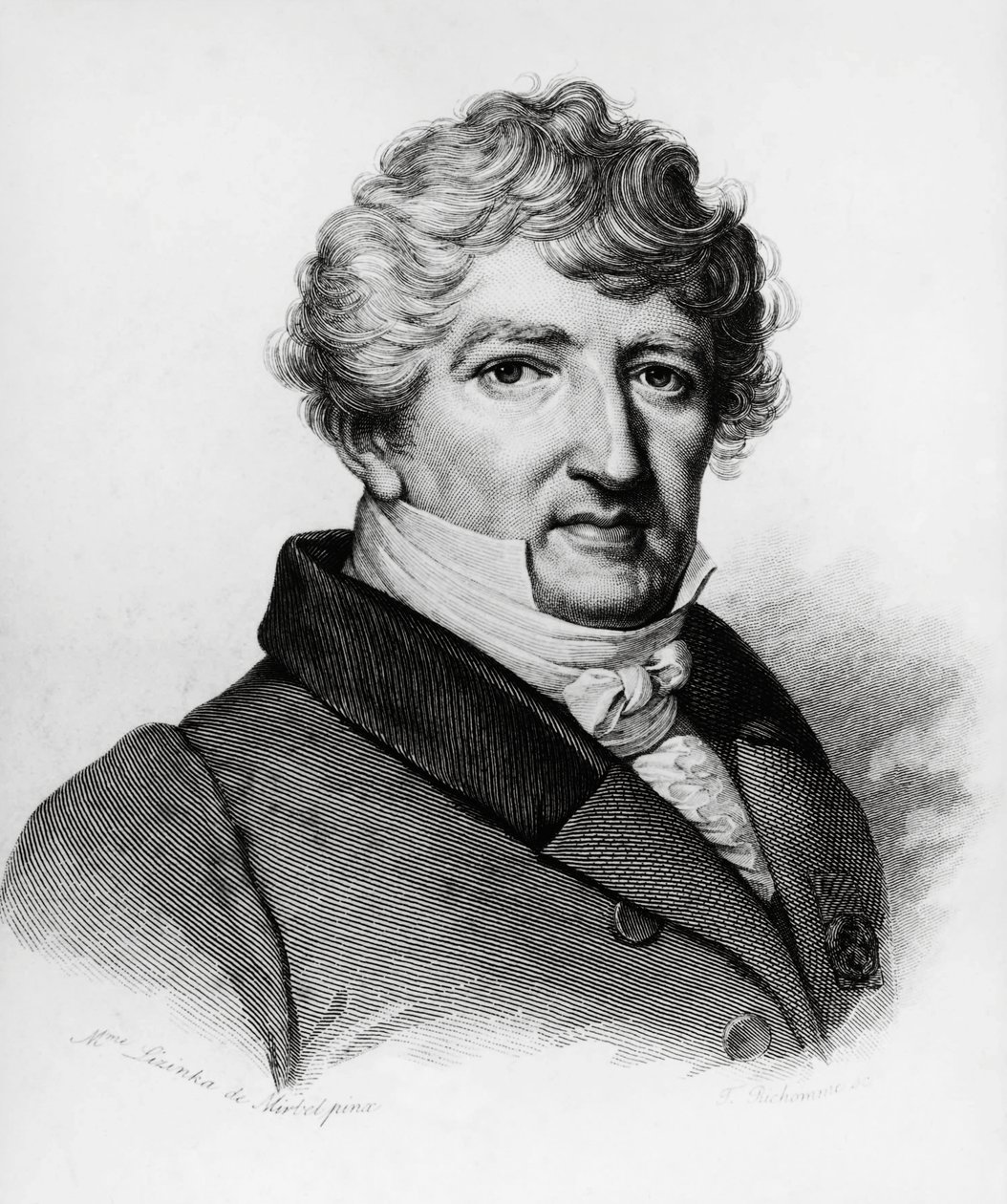 Retrato de Georges Leopold Chretien Frederic Dagobert Cuvier (1769-1832), biólogo francês, gravura de William Walcutt