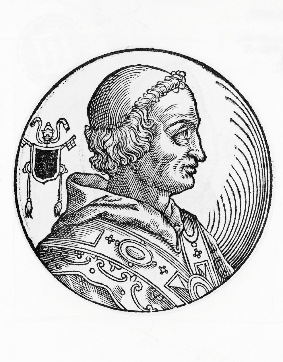 Retrato de João V (635-686), 82º Papa da Igreja Católica de 685, gravura de William Walcutt