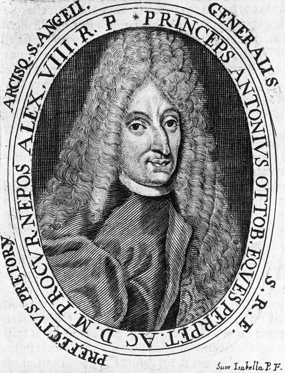 Retrato do príncipe Antonio Ottoboni (1646-1710), general do exército papal, gravura de William Walcutt