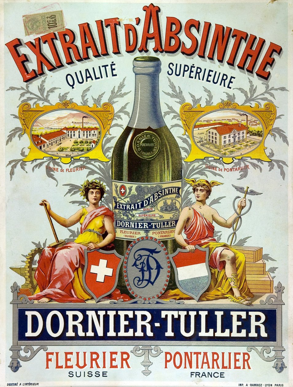 Publicidade para o absinto DOrnier Tuller, cromolitografia 1890 de Frederick (attr. to) Barnard