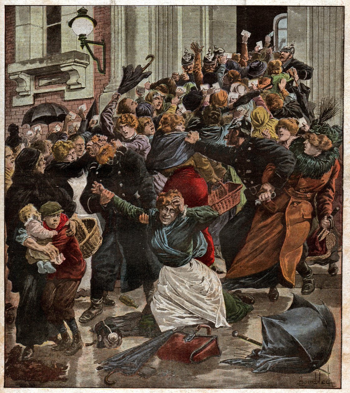Rationnement a Berlin. Racionamento de alimentos em Berlim. de Ferdinand Georg Waldmuller