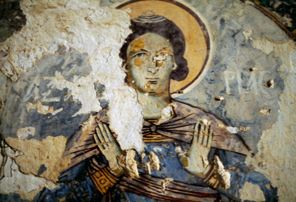 Santo, afresco na Igreja de Agios Ioannis Prodromos de Georg Carl Heinrich Dollmann