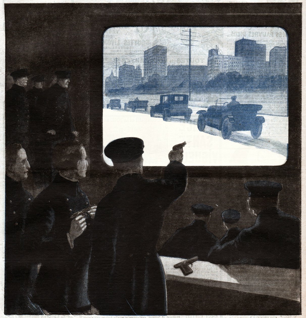 Seance de tir de policiers. Treino de tiroteio de polícias. de Ferdinand Georg Waldmuller
