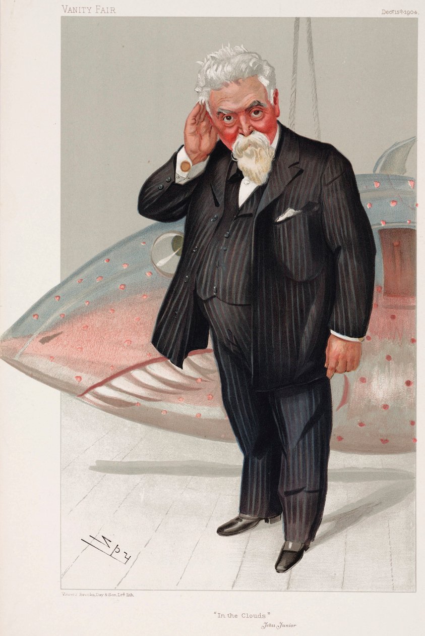 Sir Hiram Maxim, americano bor, engenheiro e inventor britânico de Henry Charles Fehr
