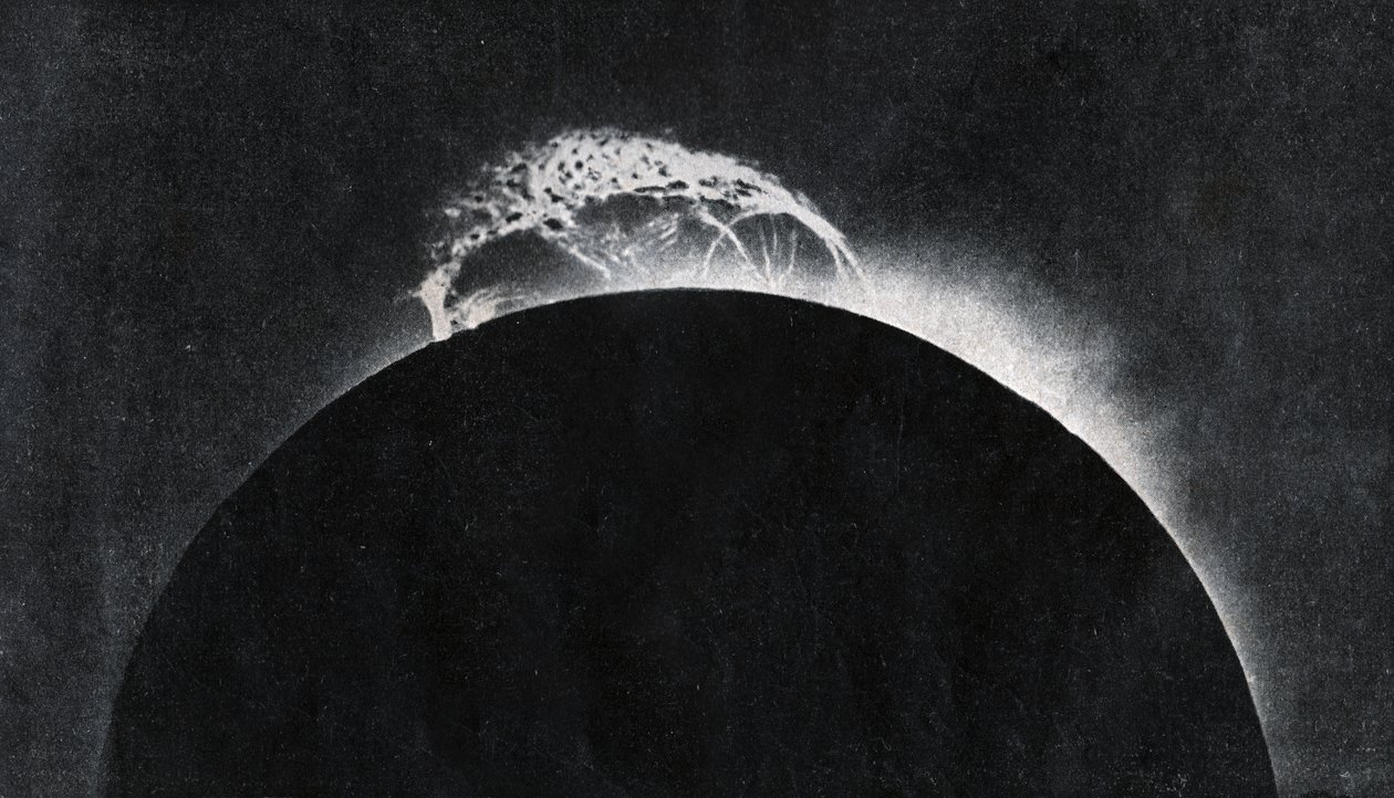Erupção solar fotografada em 1929. (impressão) de . .