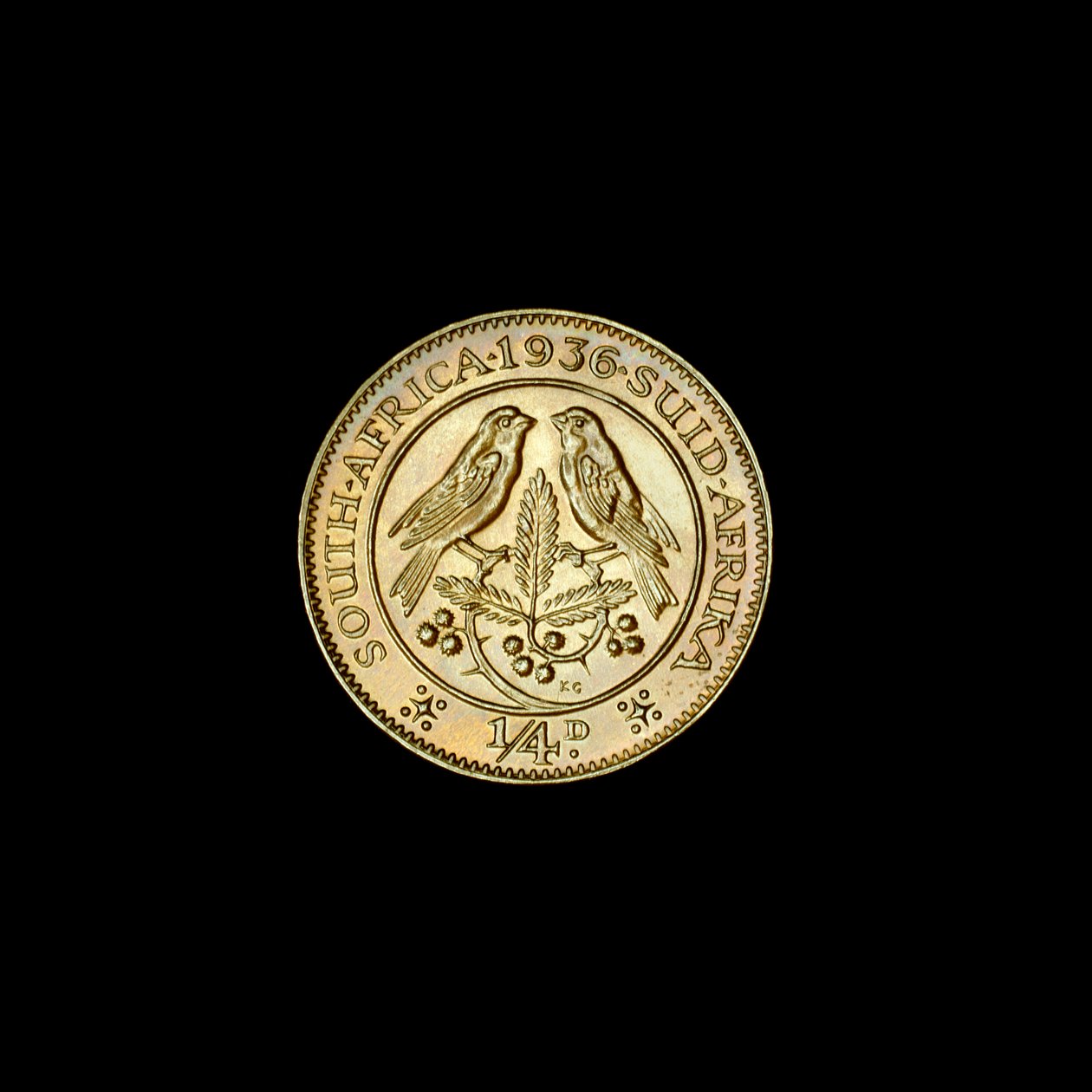 South African Quarter Penny Coin (Farthing) 1936 (foto) de Hippolyte Lalaise Devéria