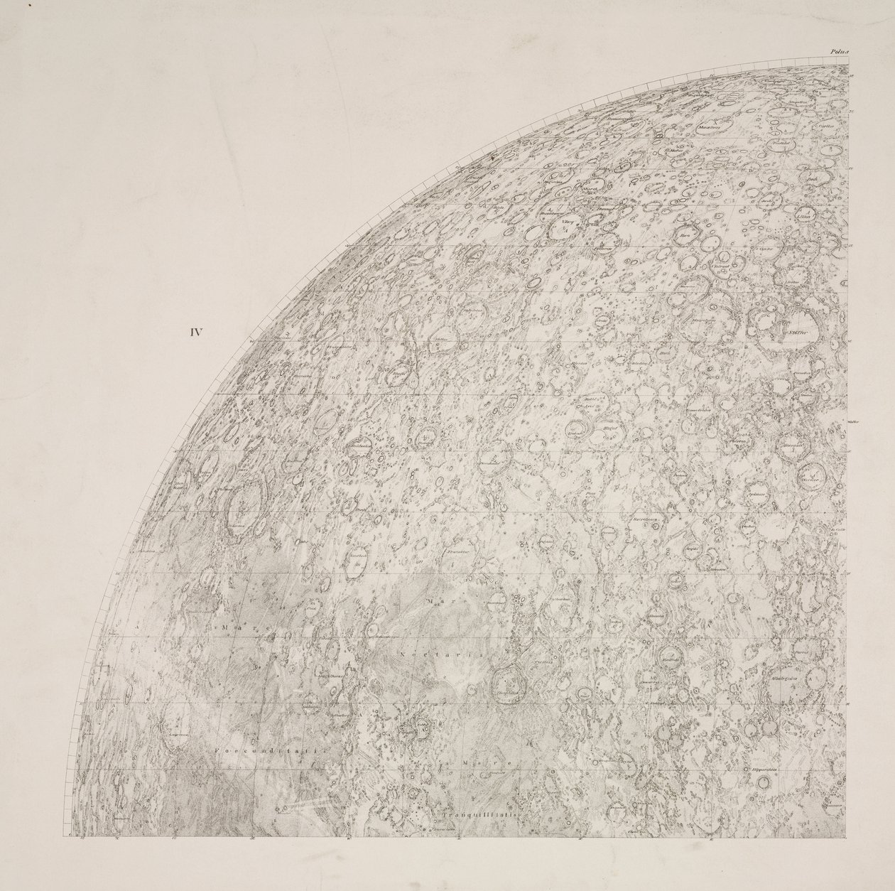 Mapa do quadrante sudeste da Cerveja & Madler Moon de John Pardon