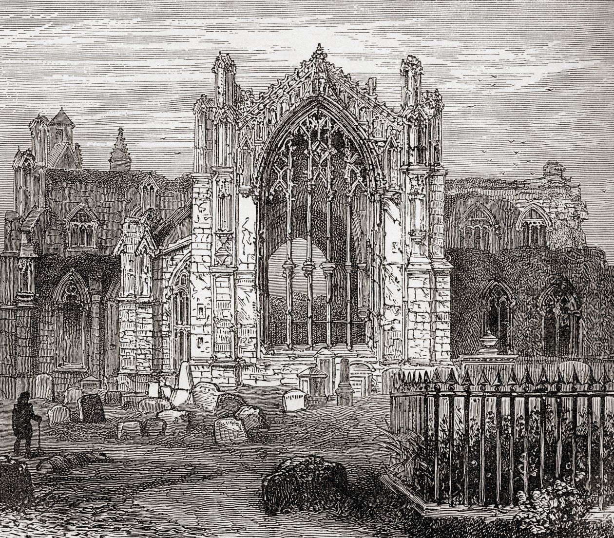 Abadia de Santa Maria, Melrose, Roxburghshire, Scottish Borders, Escócia. de . .