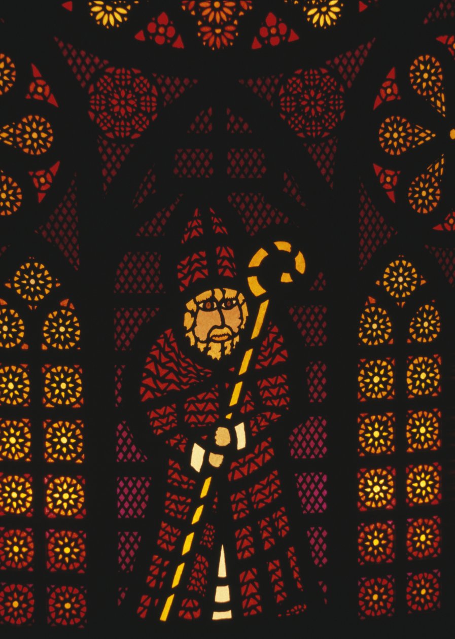 São Nicolau, vitral na igreja de Kusnacht, Cantão de Zurique, Suíça de William Walcutt