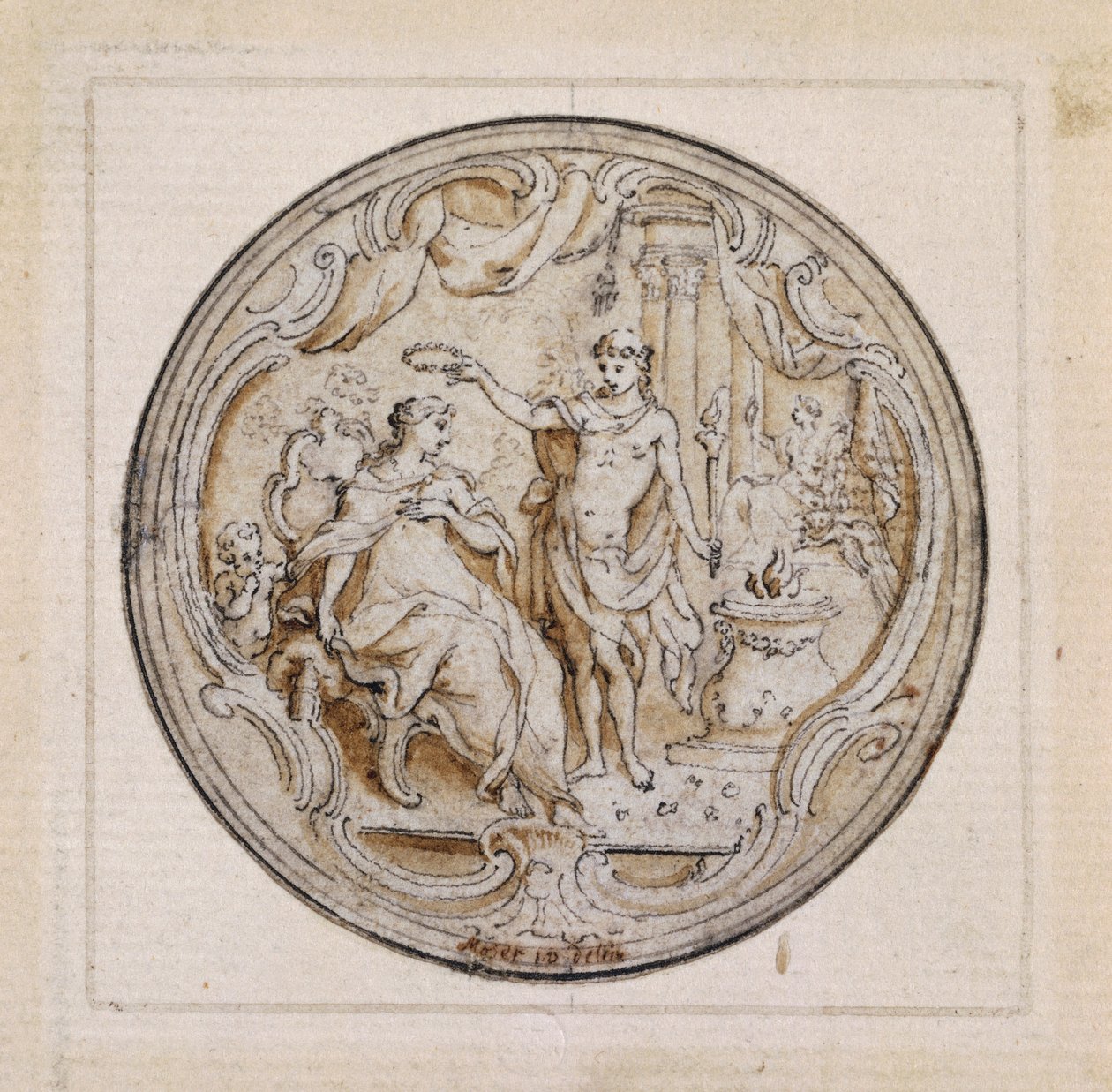Estudo de desenho ornamental para caixa de relógio, Por Moser, Inglaterra de William Walcutt