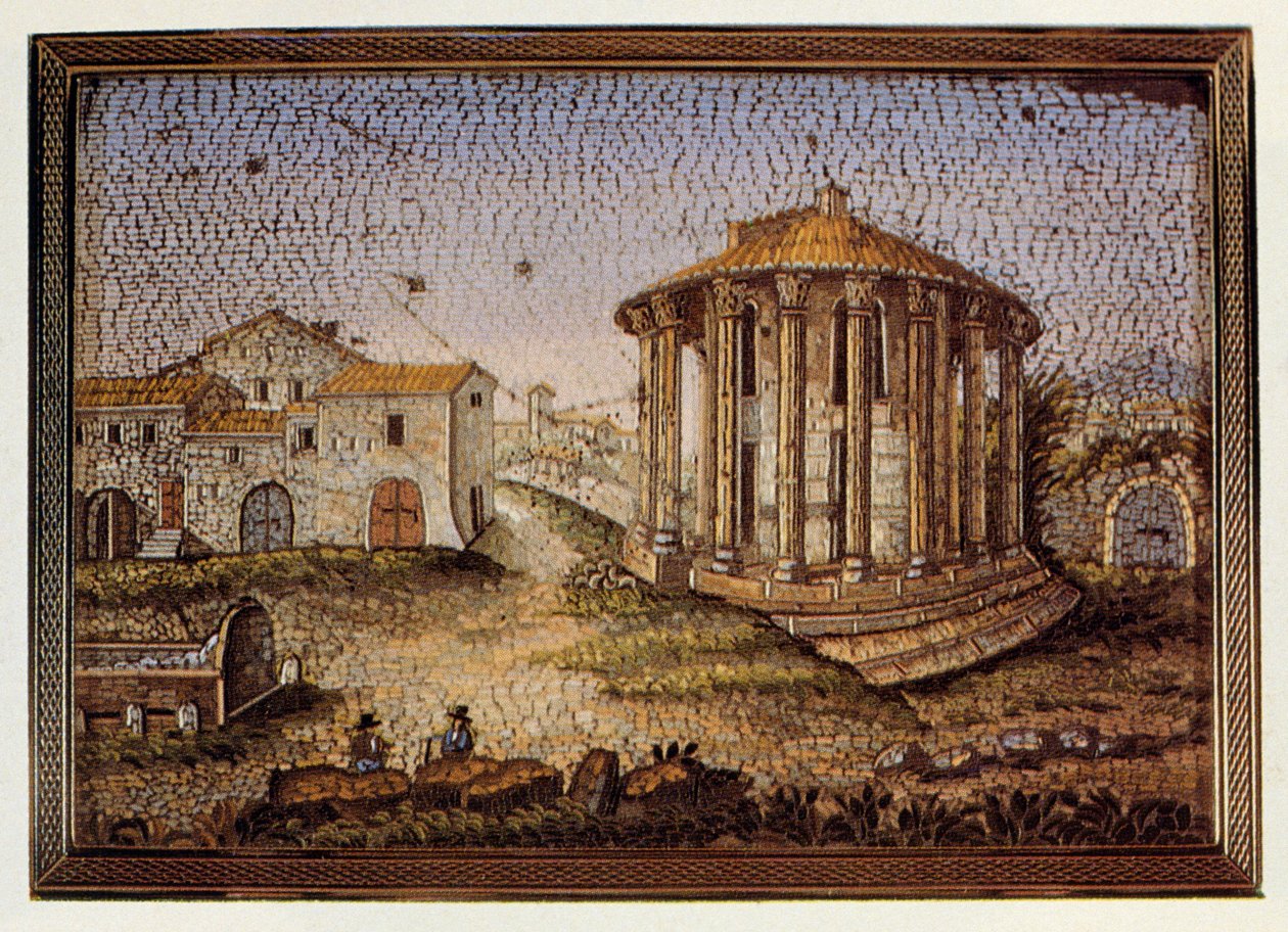 Templo de Vesta ou Hércules Victor, mosaico, Itália de William Walcutt