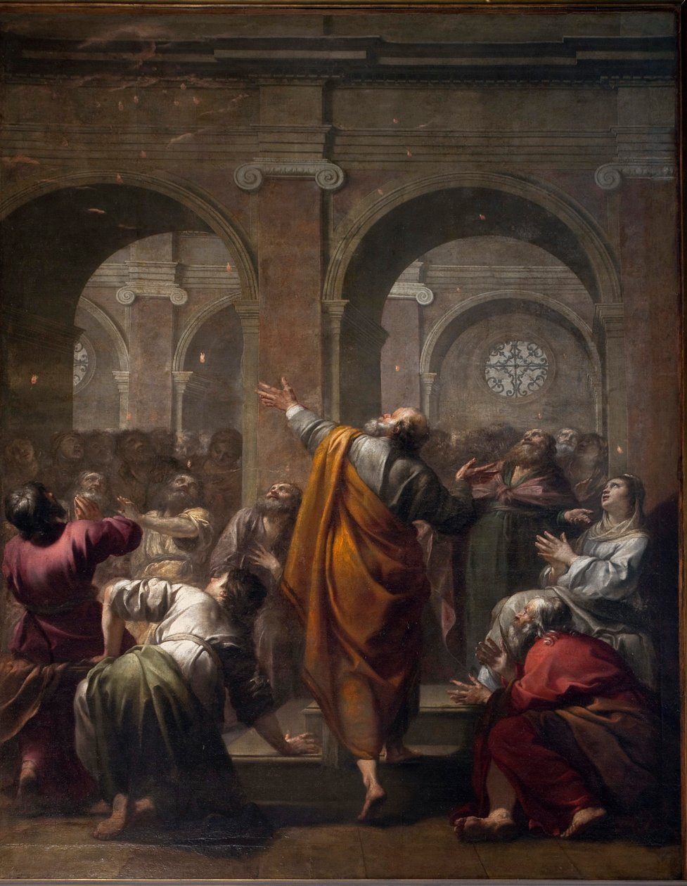 A Descida do Espírito Santo, maio de 1634 por Jacques Blanchard (1600-1638). Cathedrale Notre Dame de Paris - Paris 4 - XIII, XIII, XIX, reabilitação por Viollet-le-Duc - de . .