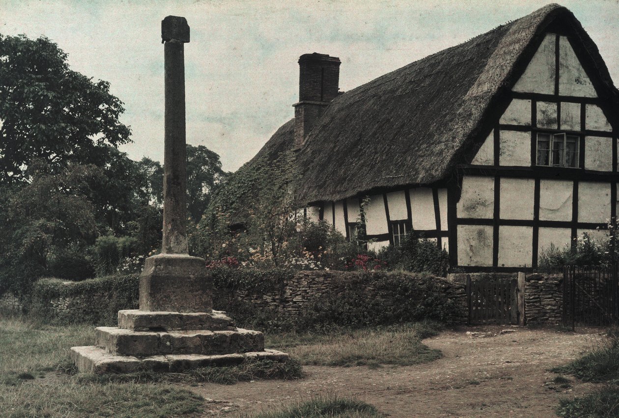 "The Village Cross, Ashton-Under-Hill, Gloucestershire" de Frederick (attr. to) Barnard