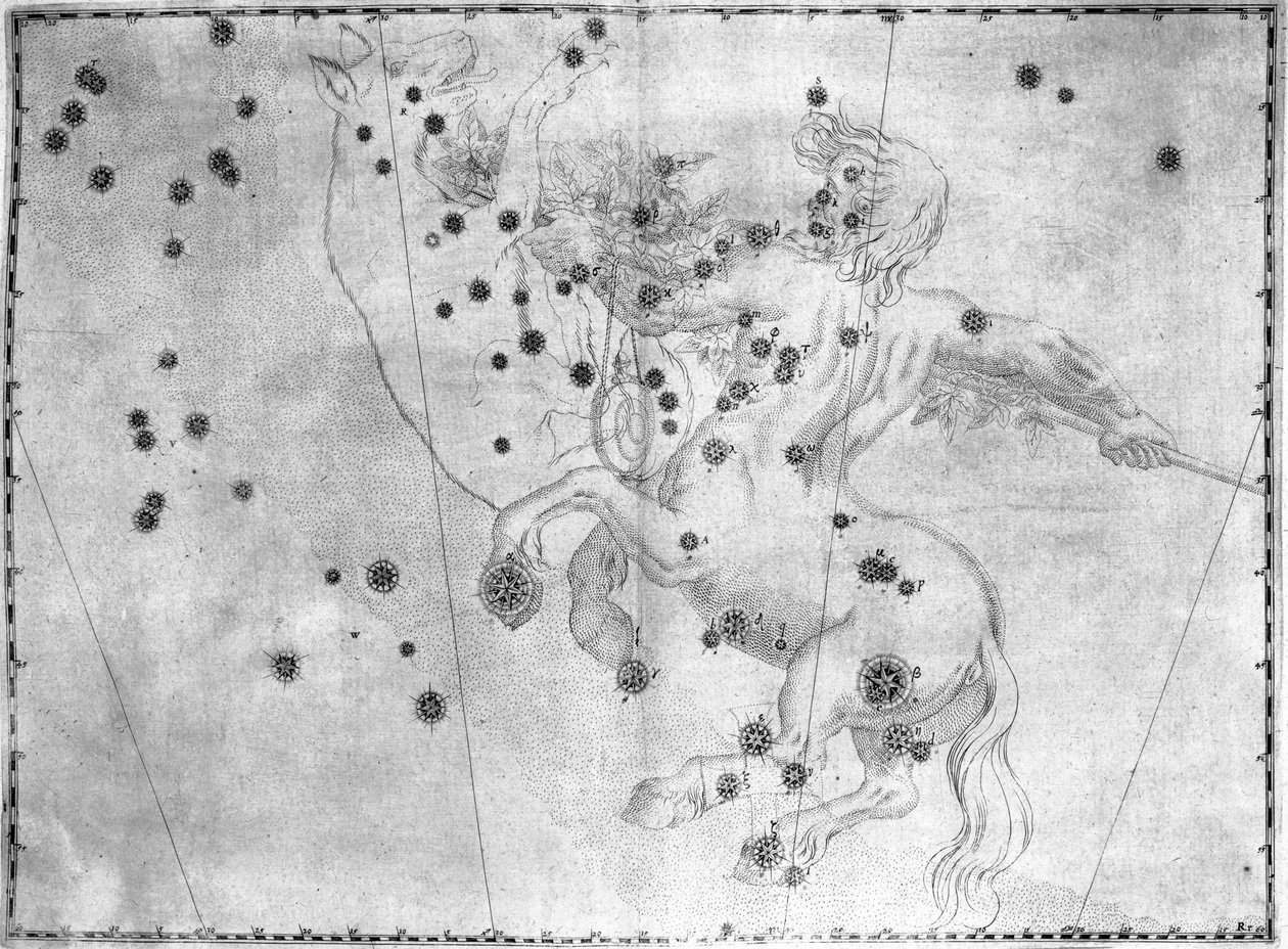A constelação Centauro, com Alpha Centauri de Frederick (attr. to) Barnard