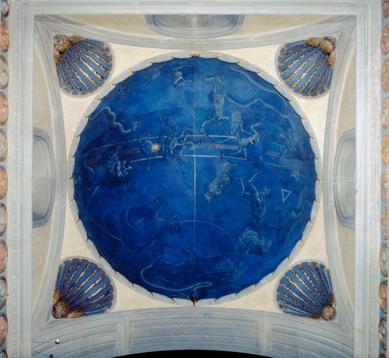 Abóbada da escarlate na Vecchia de Sagrestia ou Sacristia Velha, Basílica de San Lorenzo, Florença de Henry Charles Fehr