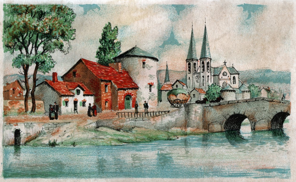 Aldeia em torno de Carcassonne, ca 1930 de . .
