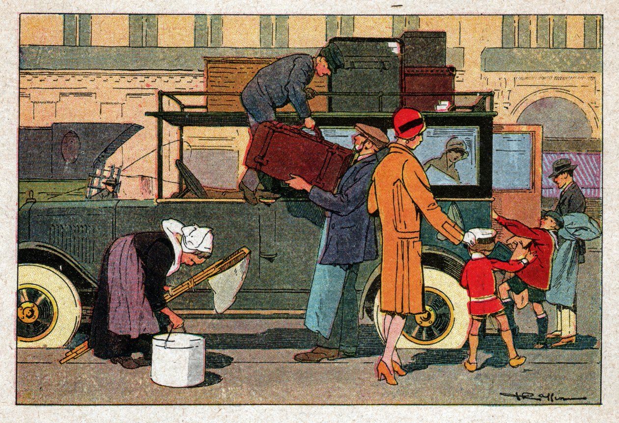 Voyage en auto. Viajar de carro. de Ferdinand Georg Waldmuller