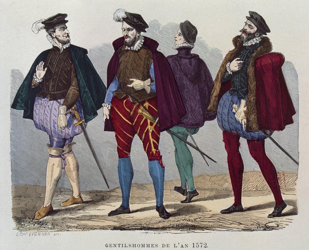 Senhores no ano de 1572 de after Chevignard