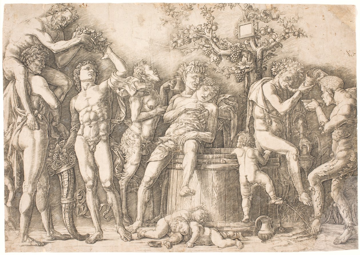 Canal traseiro no barril de vinho de after Andrea Mantegna