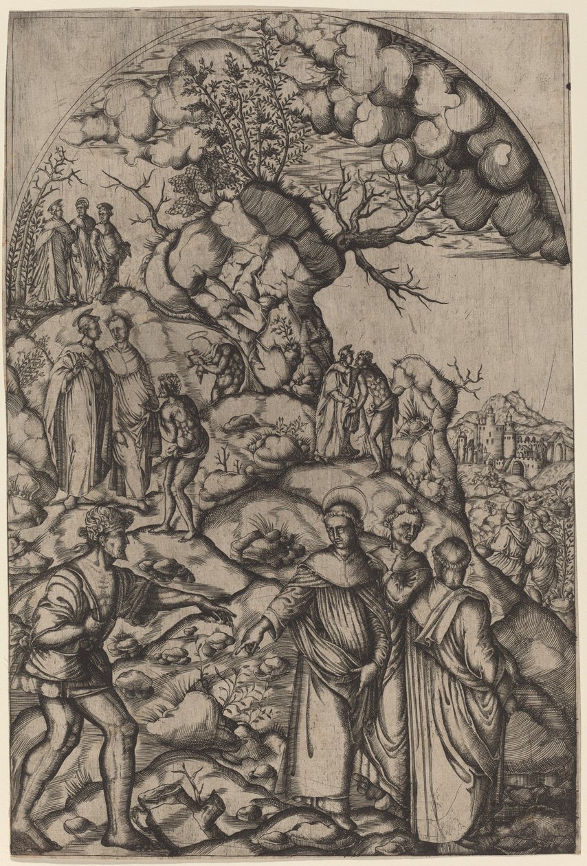 São Filippo Benizzi curando um mendigo de after Andrea del Sarto