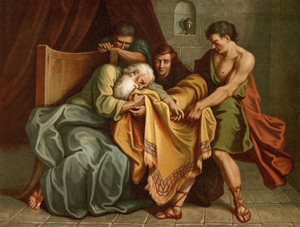 O casaco ensanguentado de José de after Antoine Coypel