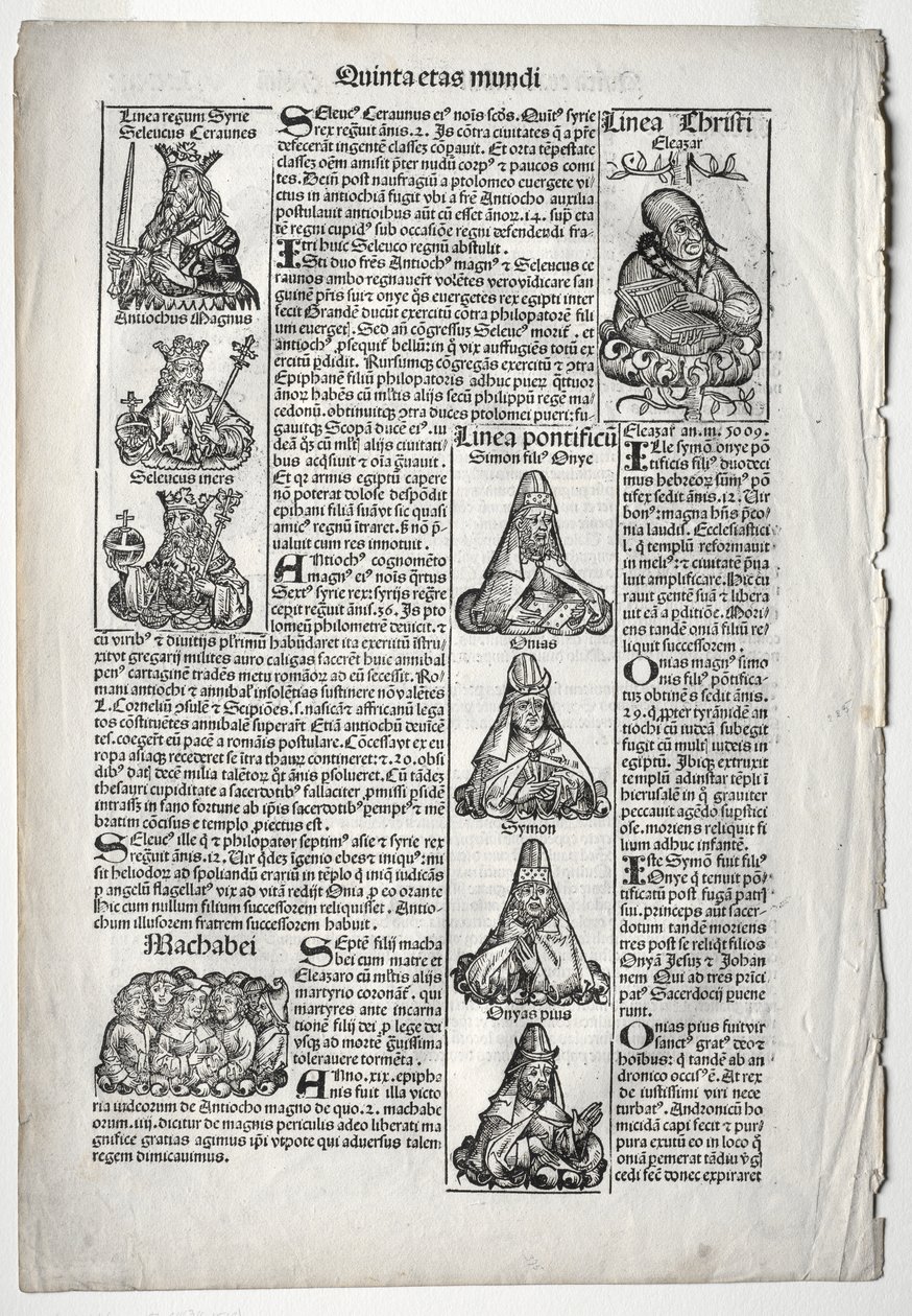 Página Genealógica; publicado na Crônica de Nuremberg por Hartmann Schedel de after Augustin Pajou