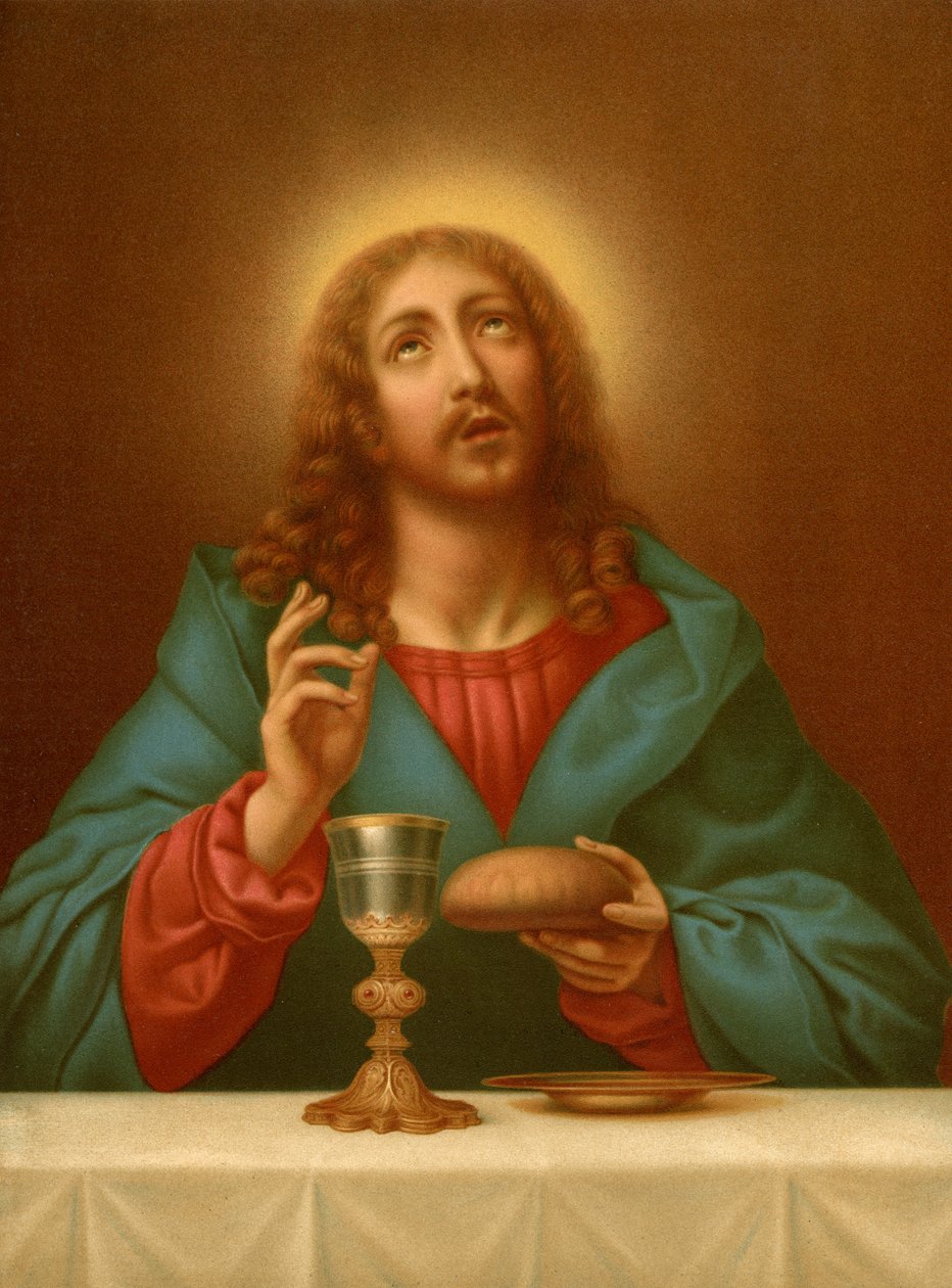 Cristo abençoando o pão e o vinho de after Carlo Dolci