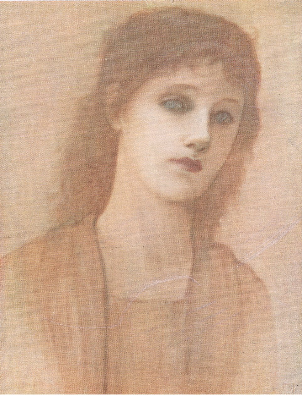 Estudo de uma cabeça, Bibbys Annual, 1916-1917 de after Edward Coley Burne Jones