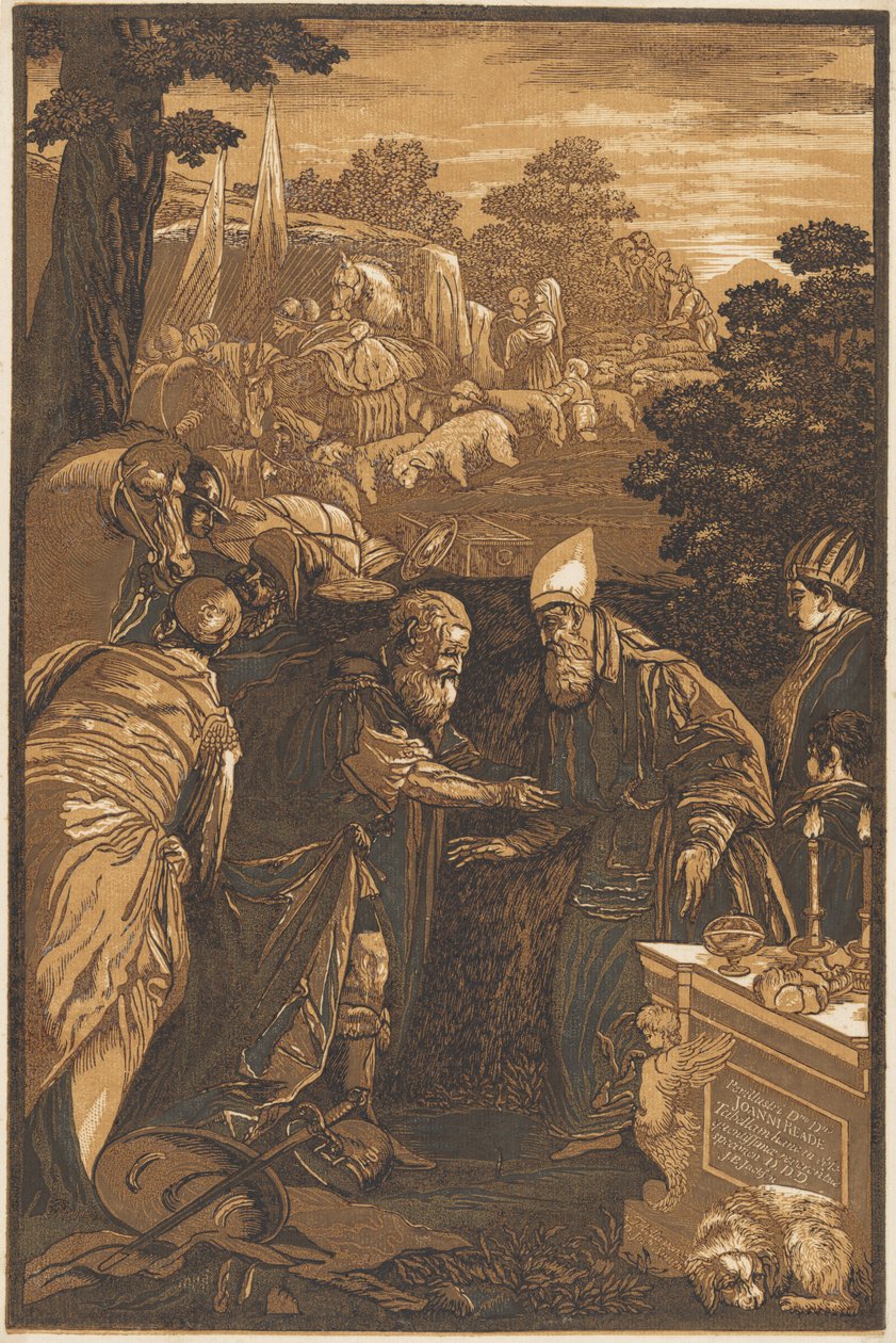 Melquisedeque abençoando Abraão de after Francesco Bassano II John Baptist Jackson