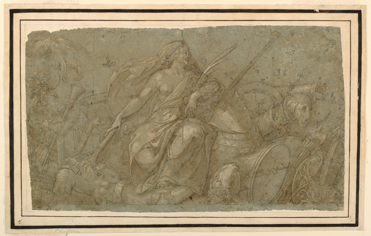 Atributos da guerra que queimam a paz de after Francesco Salviati