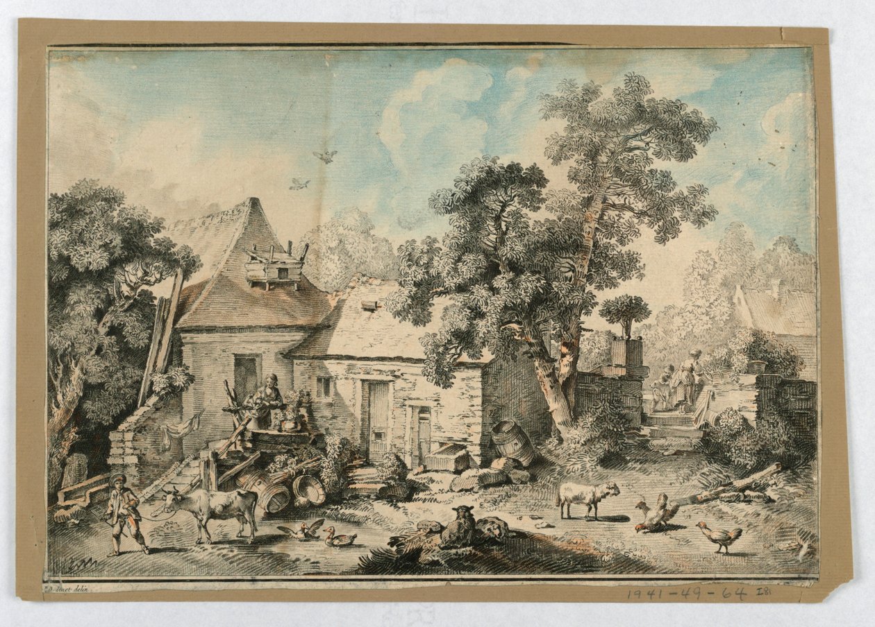 Pastor sentado de after Francois Boucher