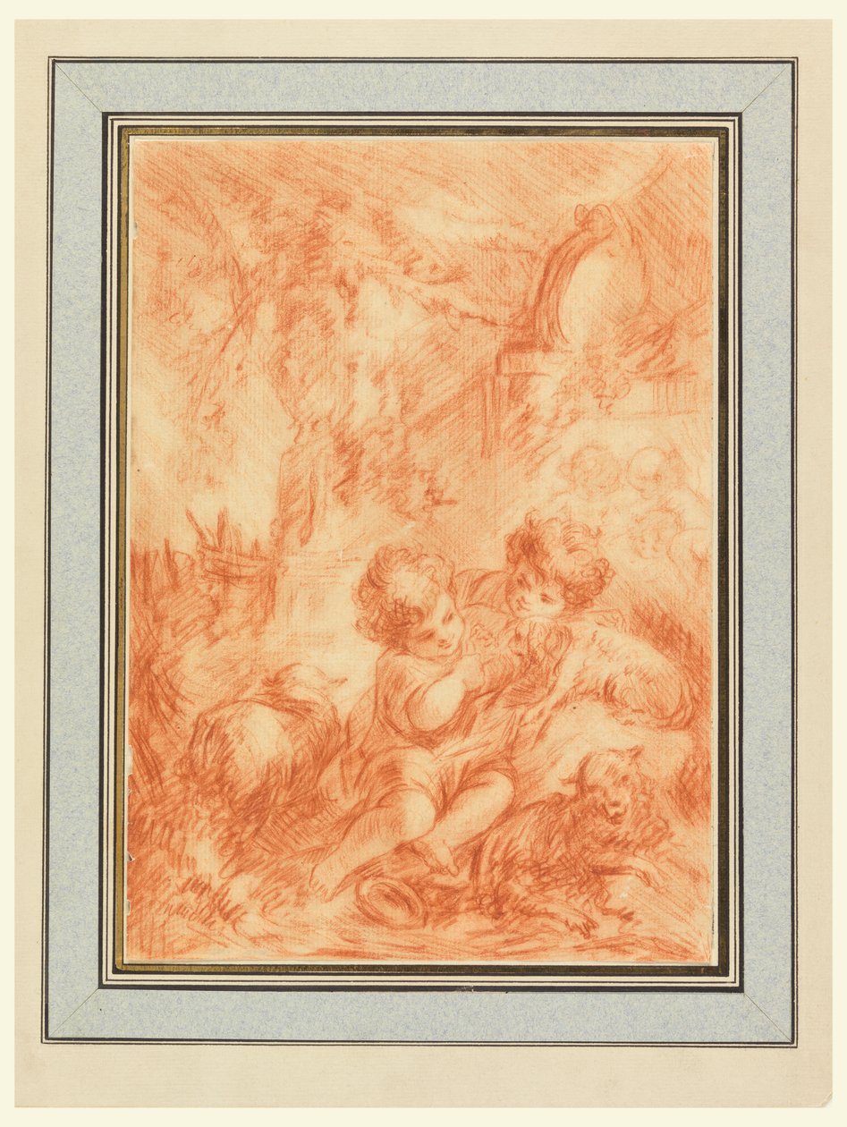 Dois filhos de after Francois Boucher