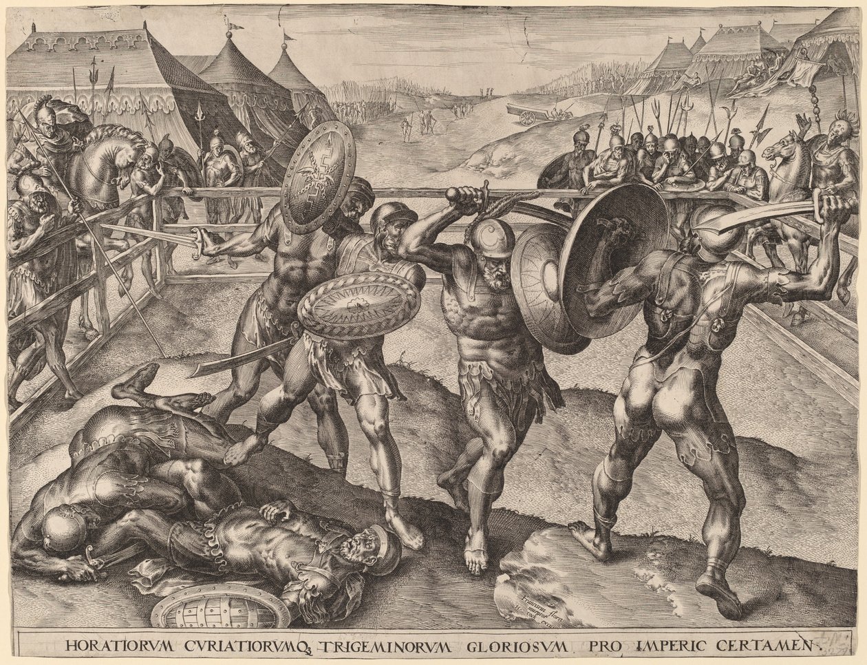Batalha dos Horácios e dos Curiácios de after Frans Floris I
