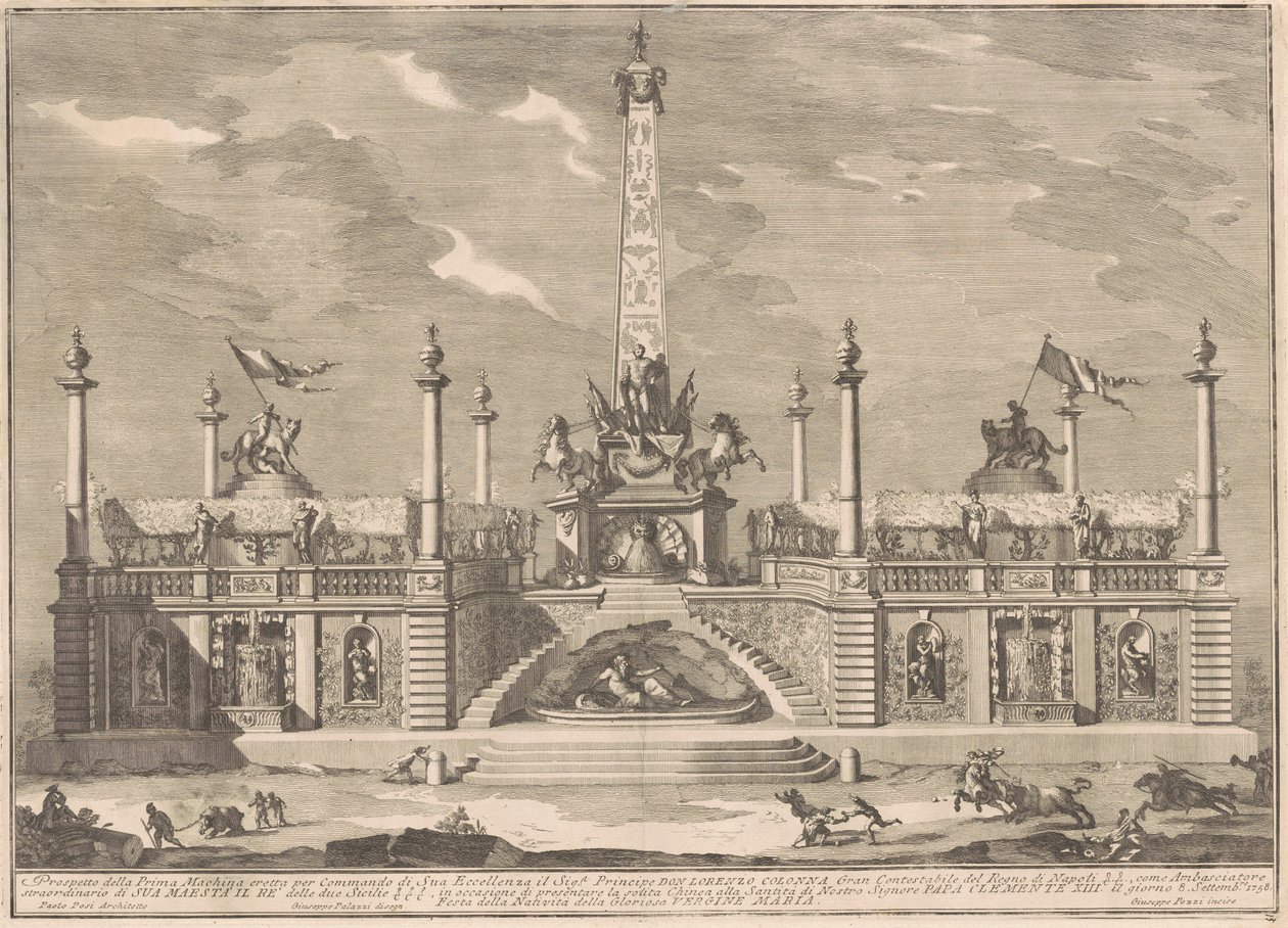 A Prima Macchina para a Chinea de 1758: A "Deliziosa" com Jardins Suspensos de after Giuseppe Palazzi Giuseppe Pozzi after Paolo Posi