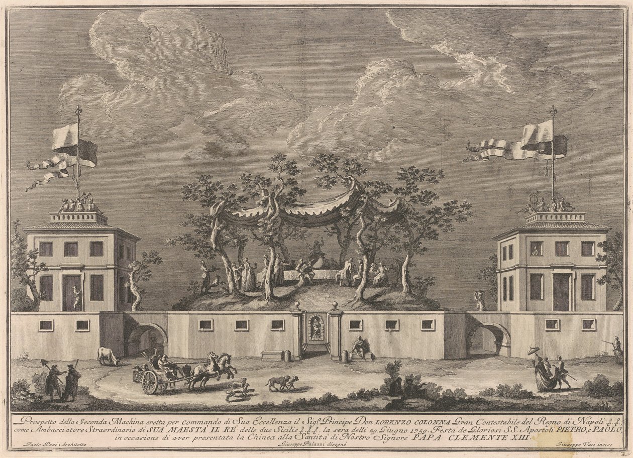 A Seconda Macchina para a Chinea de 1759: Uma "Deliziosa" com uma Bacanal de after Giuseppe Palazzi Giuseppe Vasi after Paolo Posi