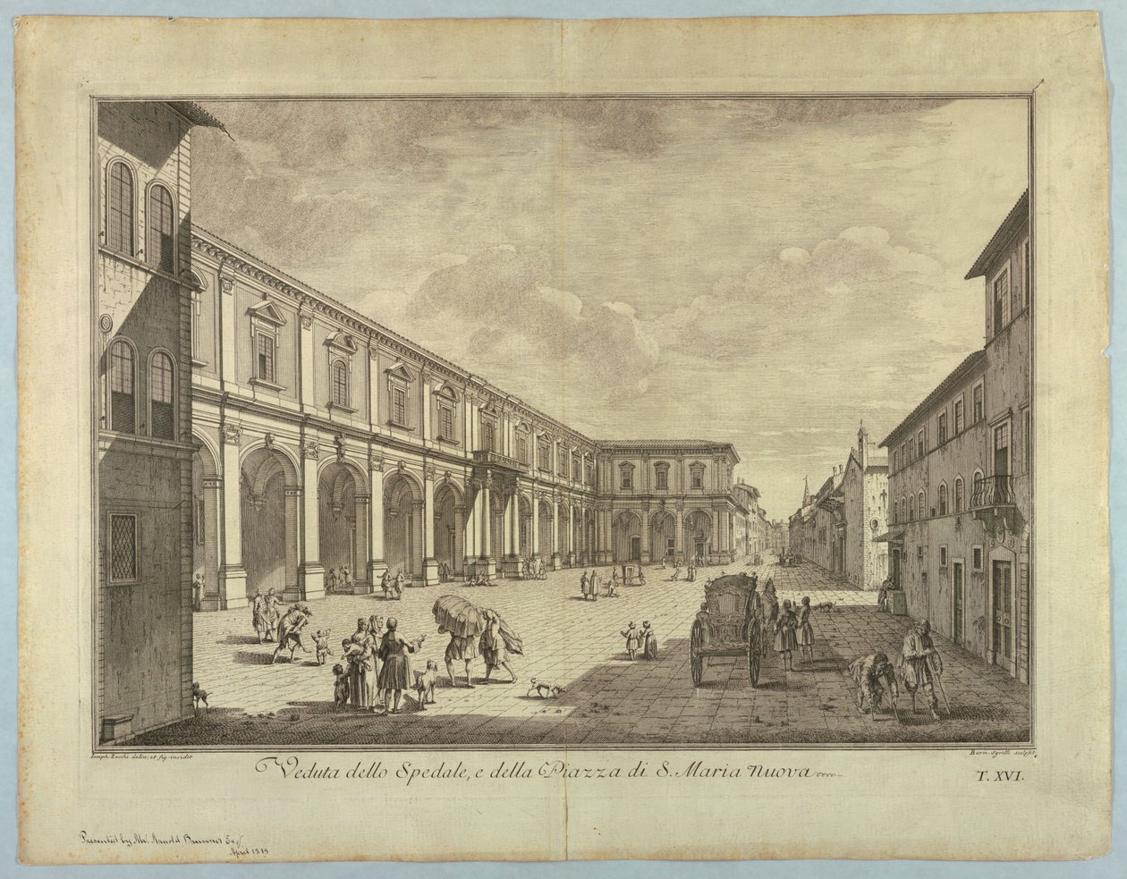 Vista de Florença, Placa de "Escolha da XXIV Vistas dos principais bairros, praças, igrejas e palácios da cidade de Florença" de after Giuseppe Zocchi