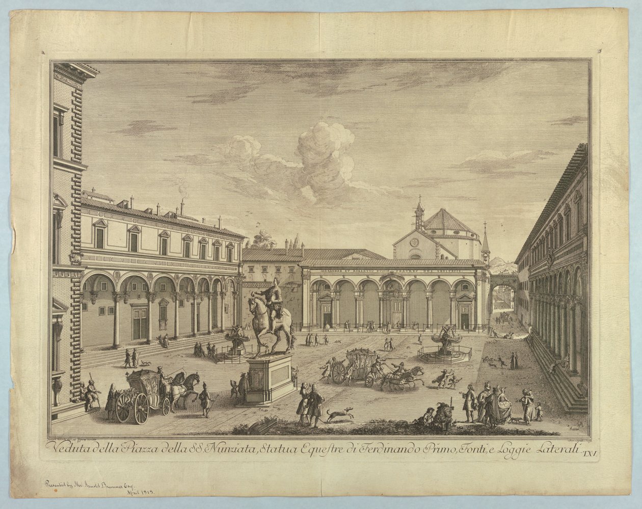Vista de Florença, Placa de "Escolha da XXIV Vistas dos principais bairros, praças, igrejas e palácios da cidade de Florença" de after Giuseppe Zocchi