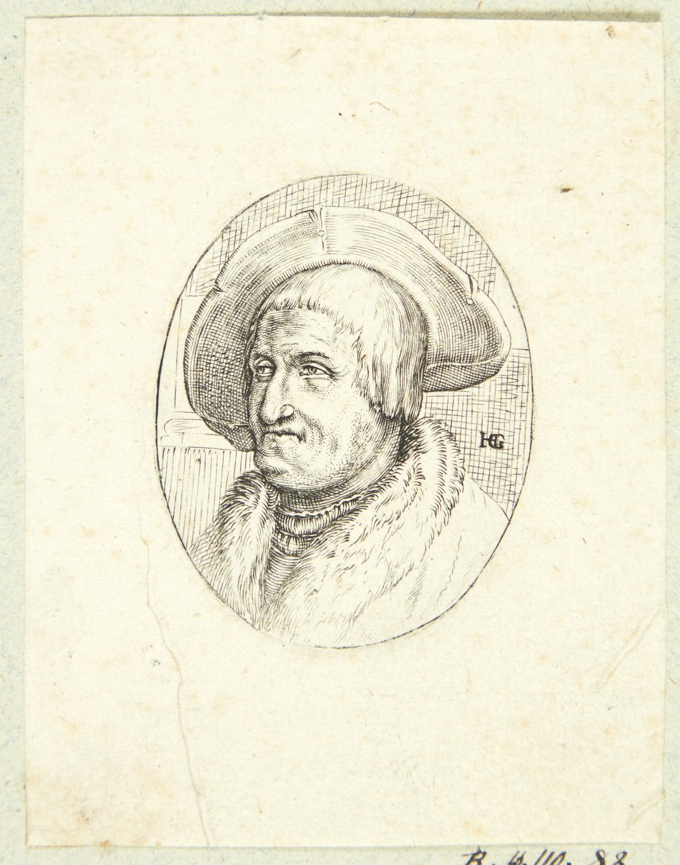 Retrato de fantasia de velho com chapéu de after Hendrick Goltzius