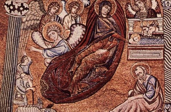 Reprodução do mosaico da Natividade no Batistério, Florença de after Italian School
