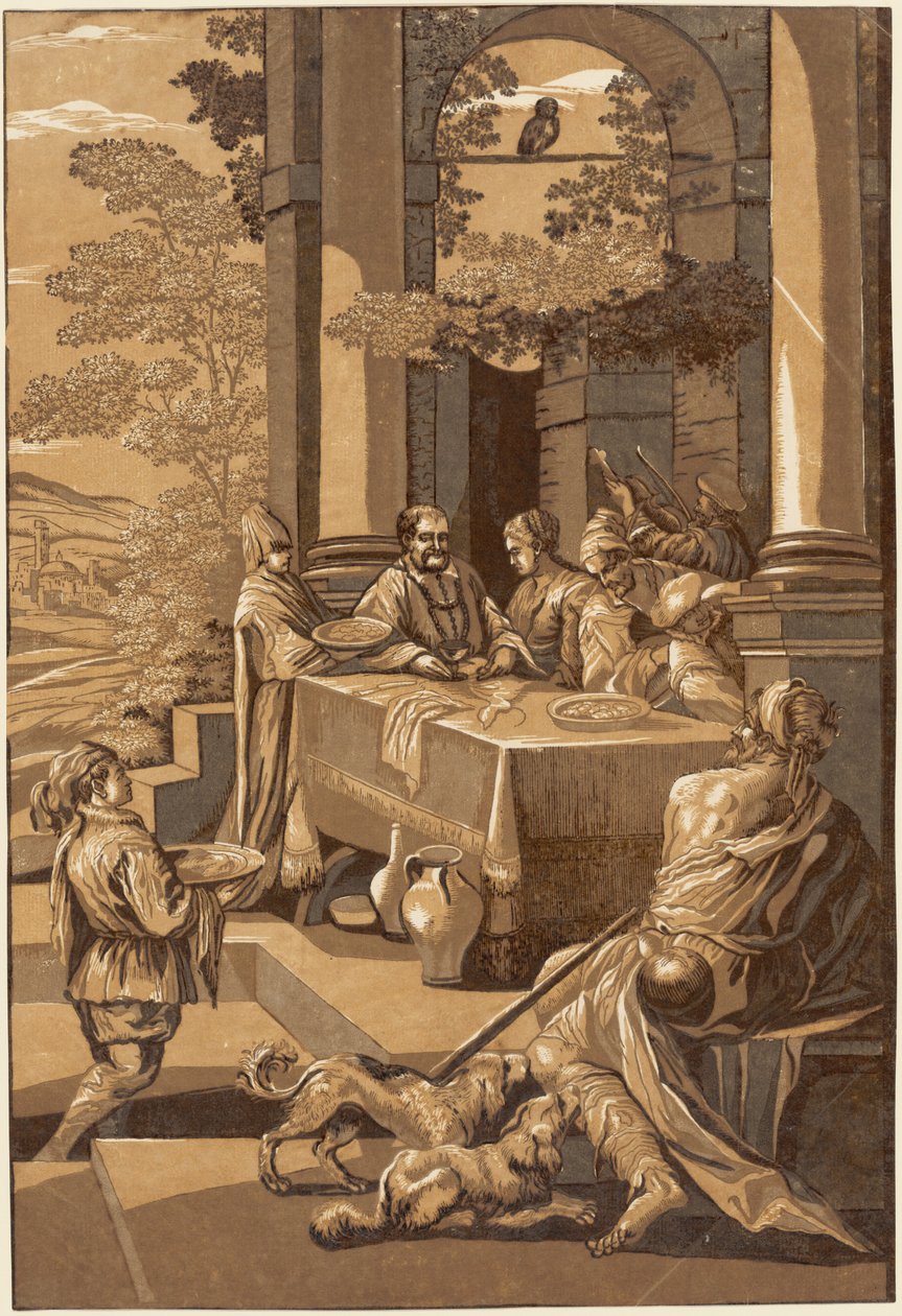 Mergulhos e Lázaro (Painel Direito) de after Jacopo Bassano John Baptist Jackson