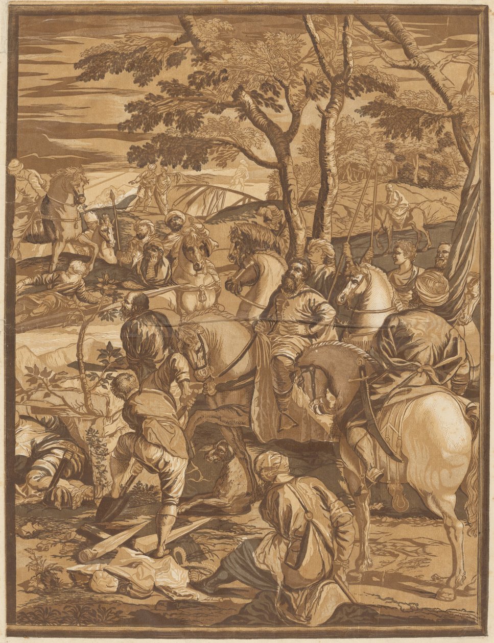 A Crucificação (Painel Direito) de after Jacopo Tintoretto John Baptist Jackson