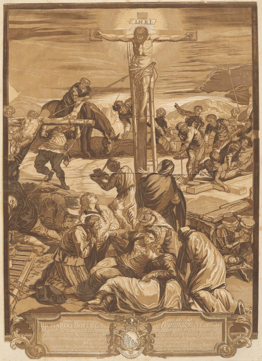 A Crucificação [Painel Central] de after Jacopo Tintoretto John Baptist Jackson