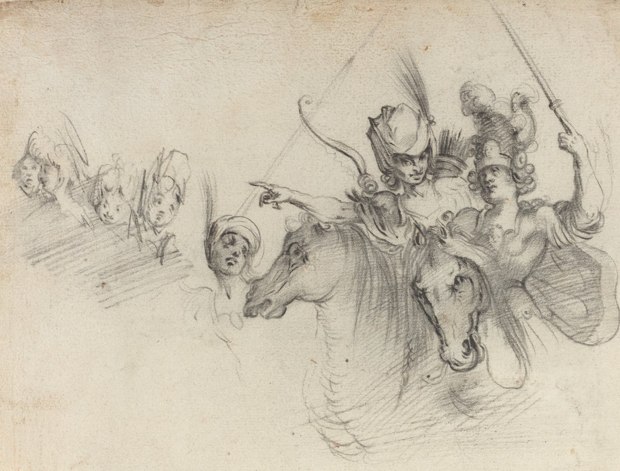 Figuras a Cavalo [verso] de after Jacques Bellange