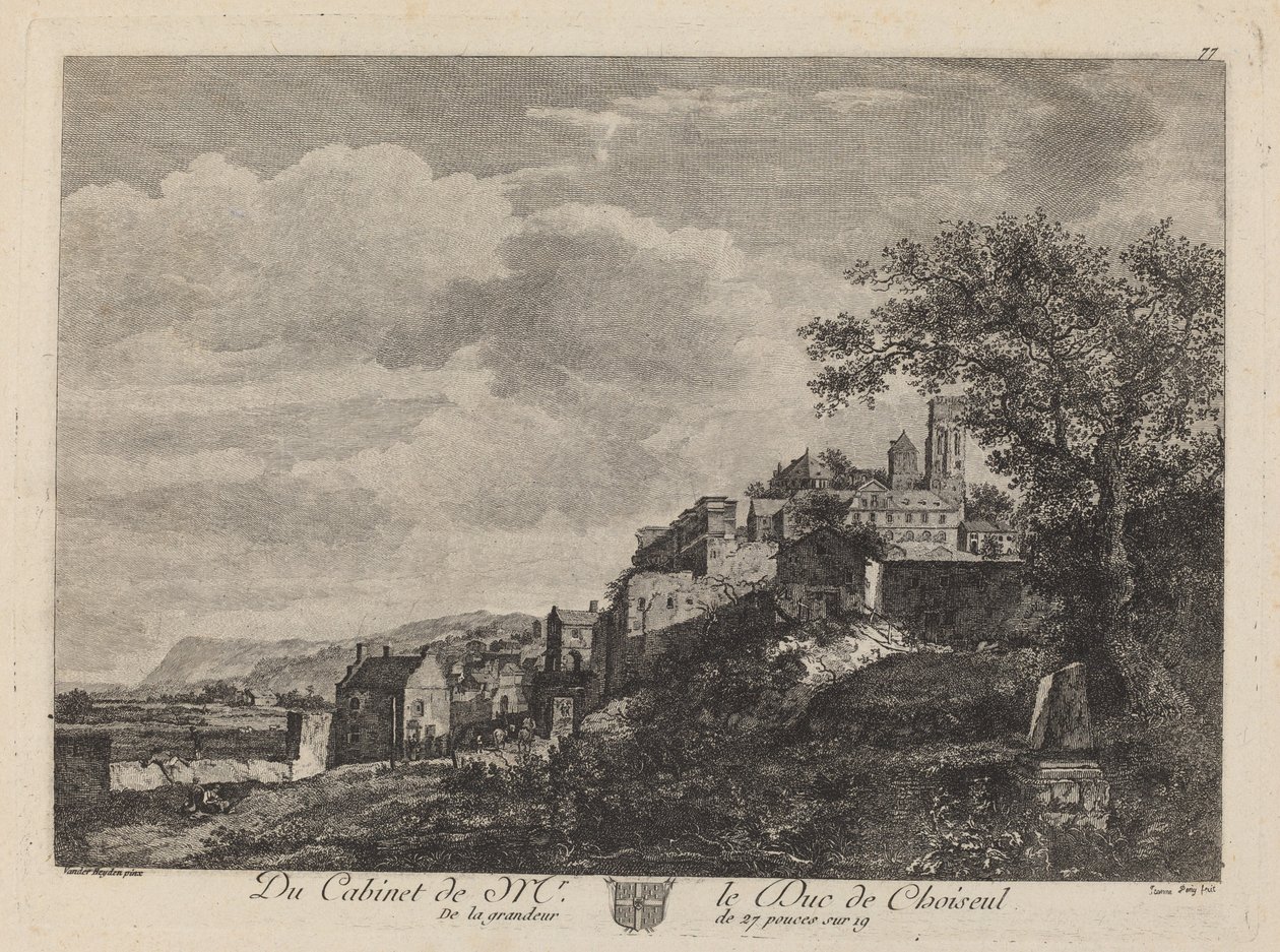 Vista de uma cidade montanhosa de after Jan van der Heyden Jeanne Deny