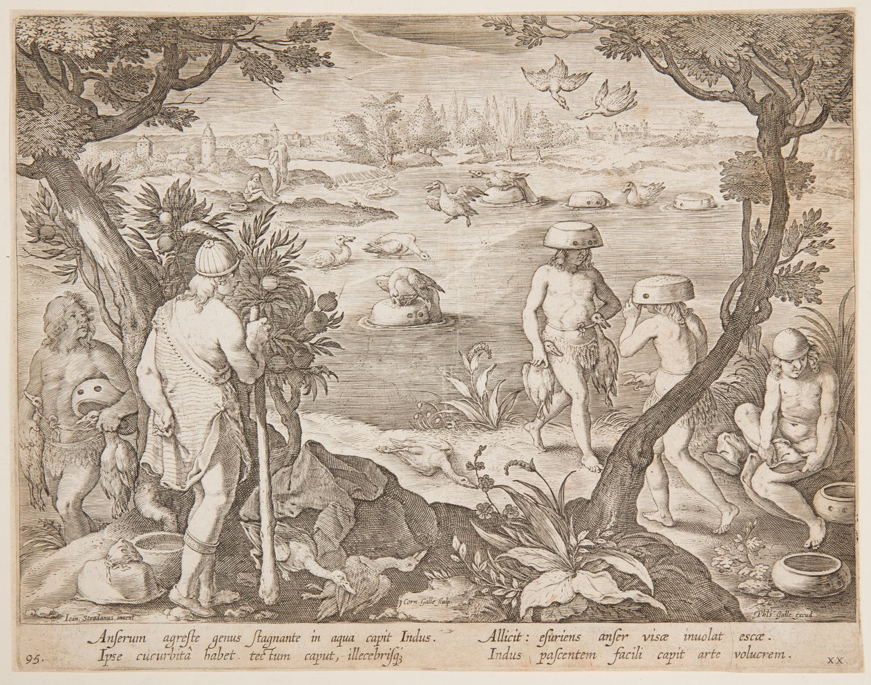 Pegando gansos de after Jan van der Straet, called Stradanus